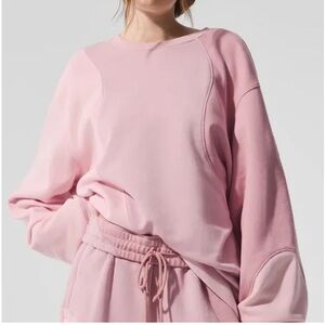 ALO pink wave crew neck sweatshirt sz. M